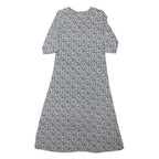 WEIRD FISH Womens Blue Floral Day Cotton Blend Dress M Button V-Neck
