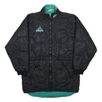 ADIDAS Mens Black & Green Equipment Quilted Jacket L Polyamide Zip Outdoor