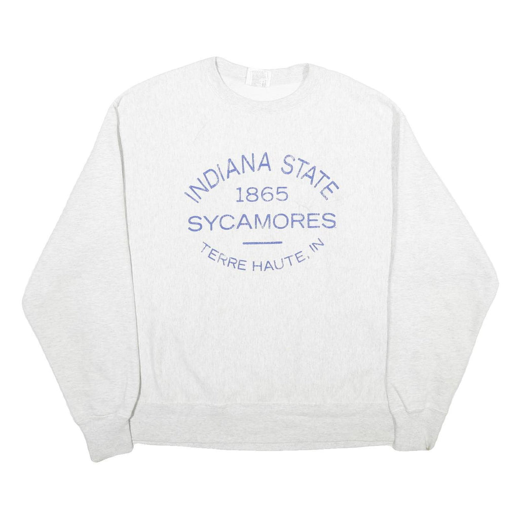 CHAMPION Mens White Indiana State Sycamores Crew Neck XL Printed Sweatshirt