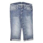 VIGOSS Womens Denim Blue Casual Shorts L W32 Embellished Pocket Design