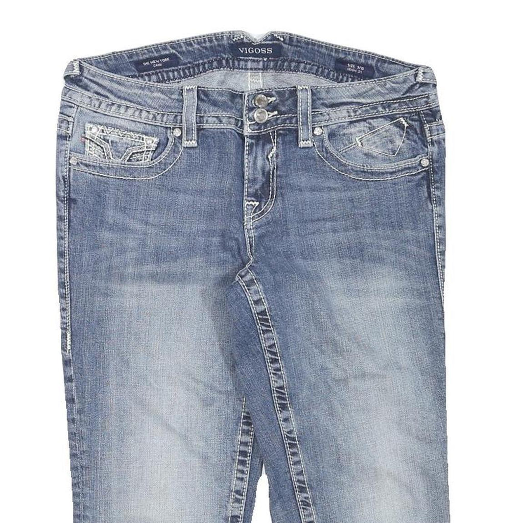 VIGOSS Womens Denim Blue Casual Shorts L W32 Embellished Pocket Design