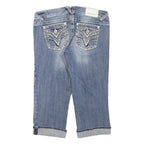 VIGOSS Womens Denim Blue Casual Shorts L W32 Embellished Pocket Design