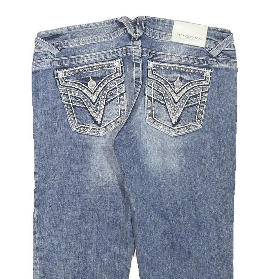 VIGOSS Womens Denim Blue Casual Shorts L W32 Embellished Pocket Design