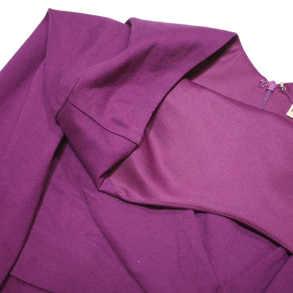 PHASE EIGHT Womens Purple Bodycon Viscose Blend Plain 3/4 Sleeve Knee Length
