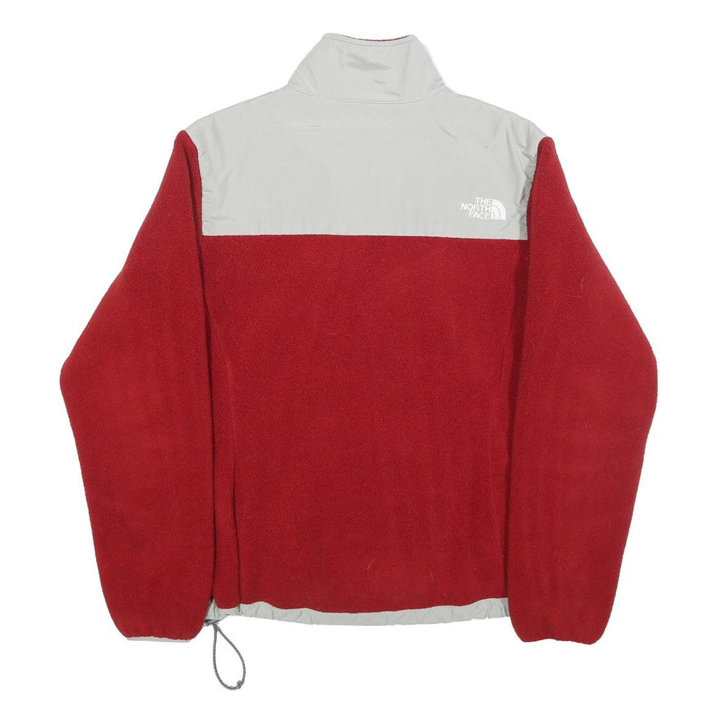 THE NORTH FACE Womens Red & Grey Zip Fleece Jacket M Polyester Outdoor Casual