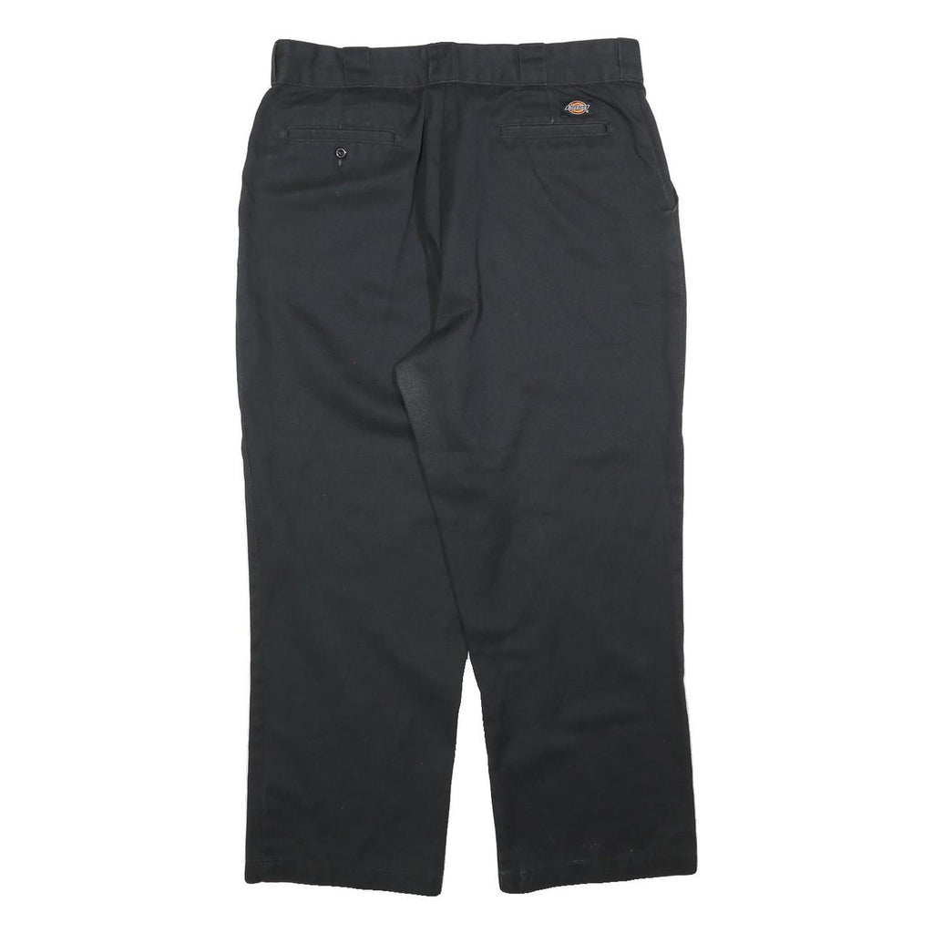 DICKIES Womens Cotton Blend Black Regular Trousers W34 L26 Zip Closure