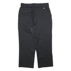 DICKIES Womens Cotton Blend Black Regular Trousers W34 L26 Zip Closure