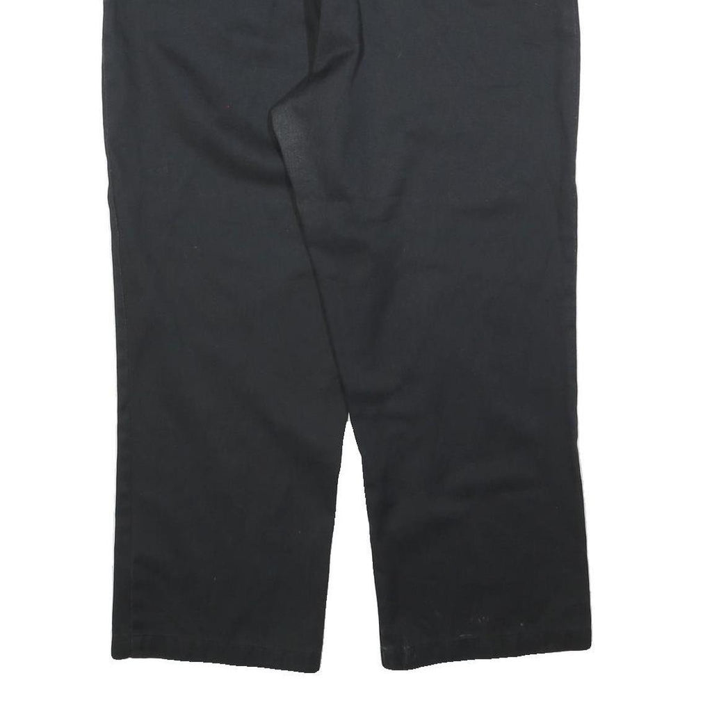 DICKIES Womens Cotton Blend Black Regular Trousers W34 L26 Zip Closure