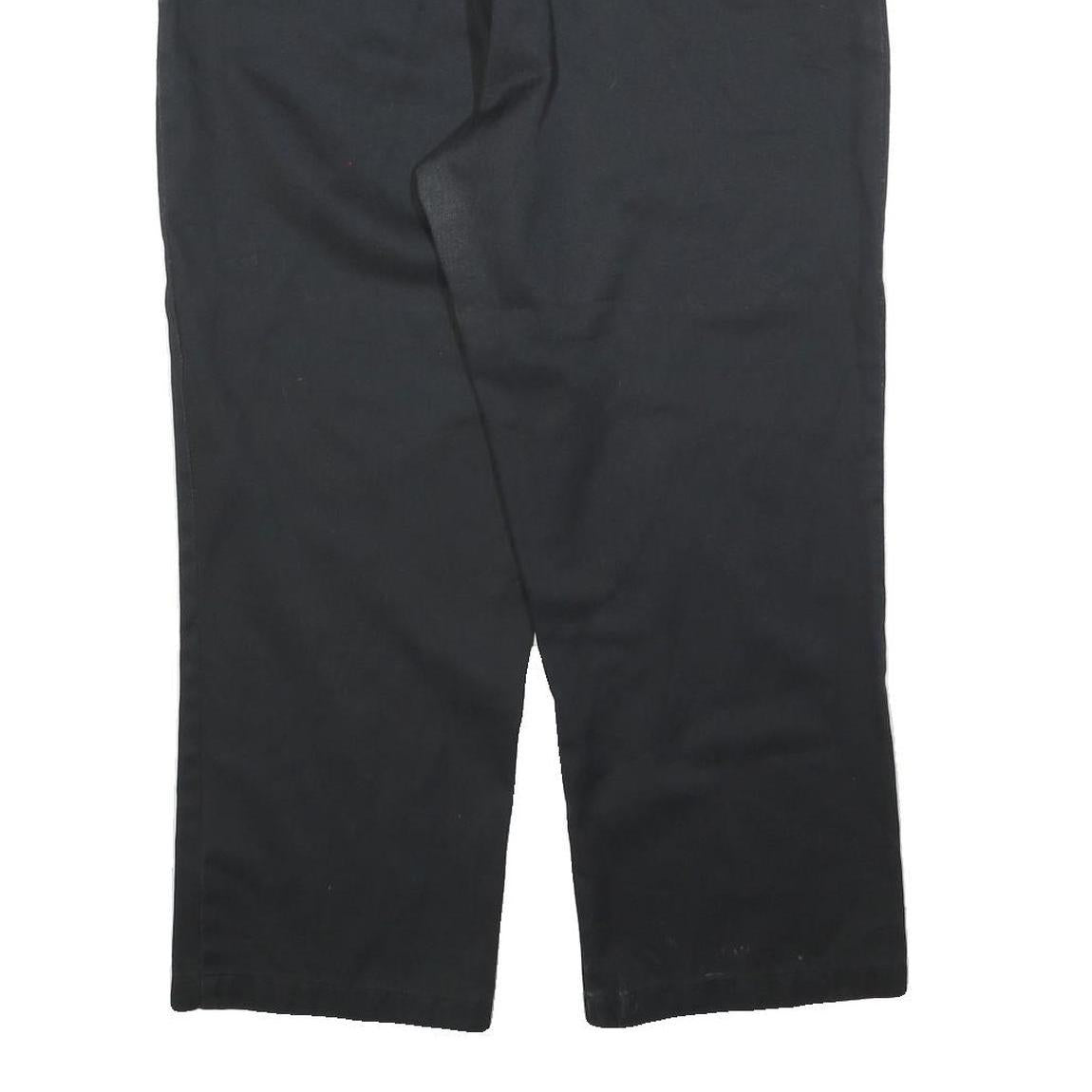 DICKIES Womens Cotton Blend Black Regular Trousers W34 L26 Zip Closure