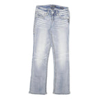 SILVER Womens Regular Fit Blue Denim Medium Wash W26 L29 Classic Jeans Zip