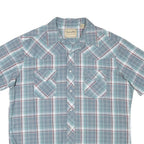 WRANGLER Mens Blue & White Check Short Sleeve Shirt XL Casual Western Style