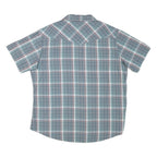WRANGLER Mens Blue & White Check Short Sleeve Shirt XL Casual Western Style