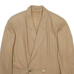 BURBERRY Mens Beige Wool Classic Button Jacket M Plain Single Breasted Elegant