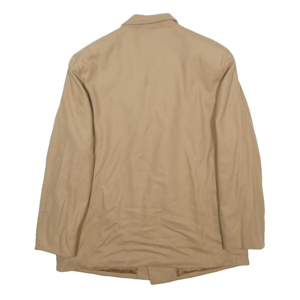 BURBERRY Mens Beige Wool Classic Button Jacket M Plain Single Breasted Elegant