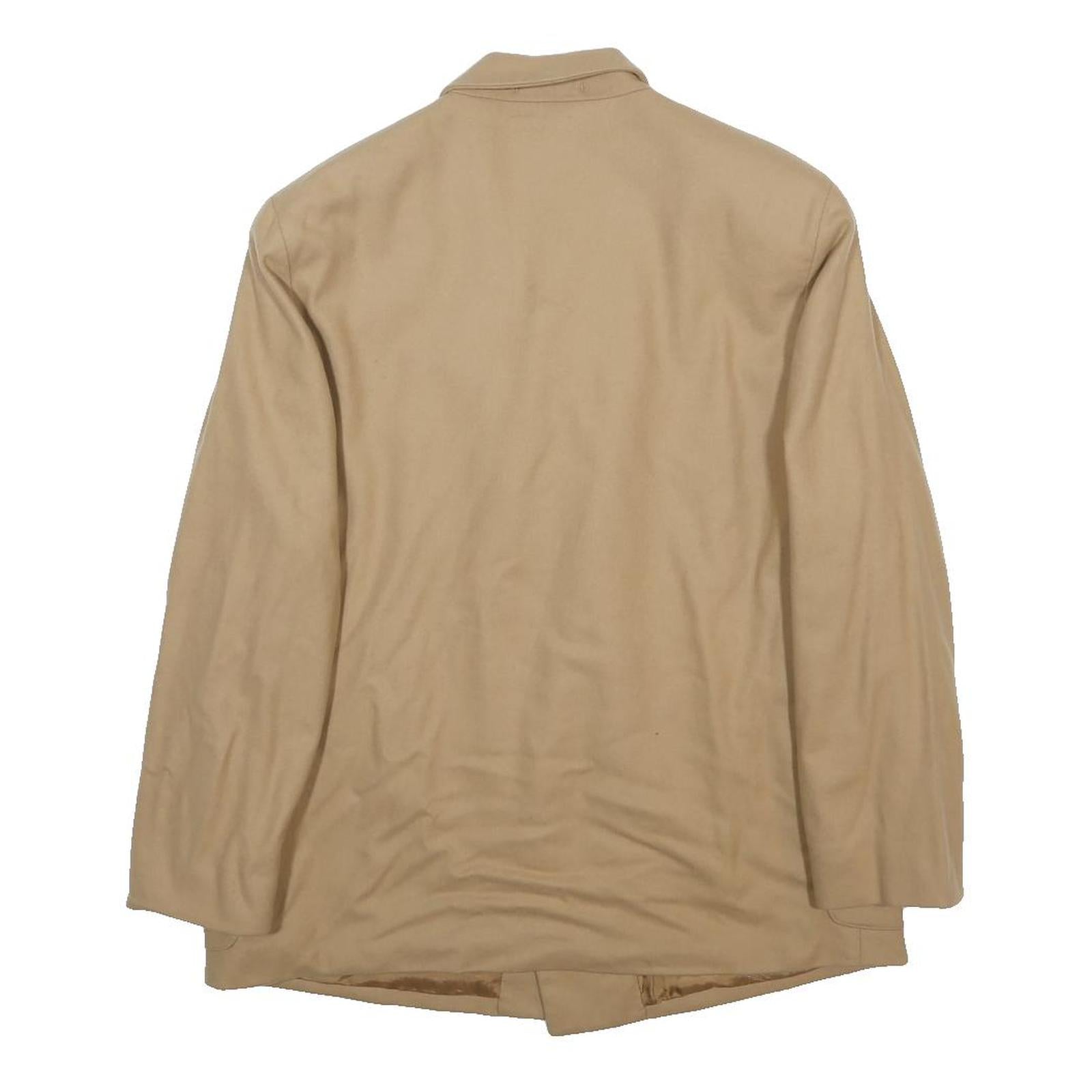 BURBERRY Mens Beige Wool Classic Button Jacket M Plain Single Breasted Elegant