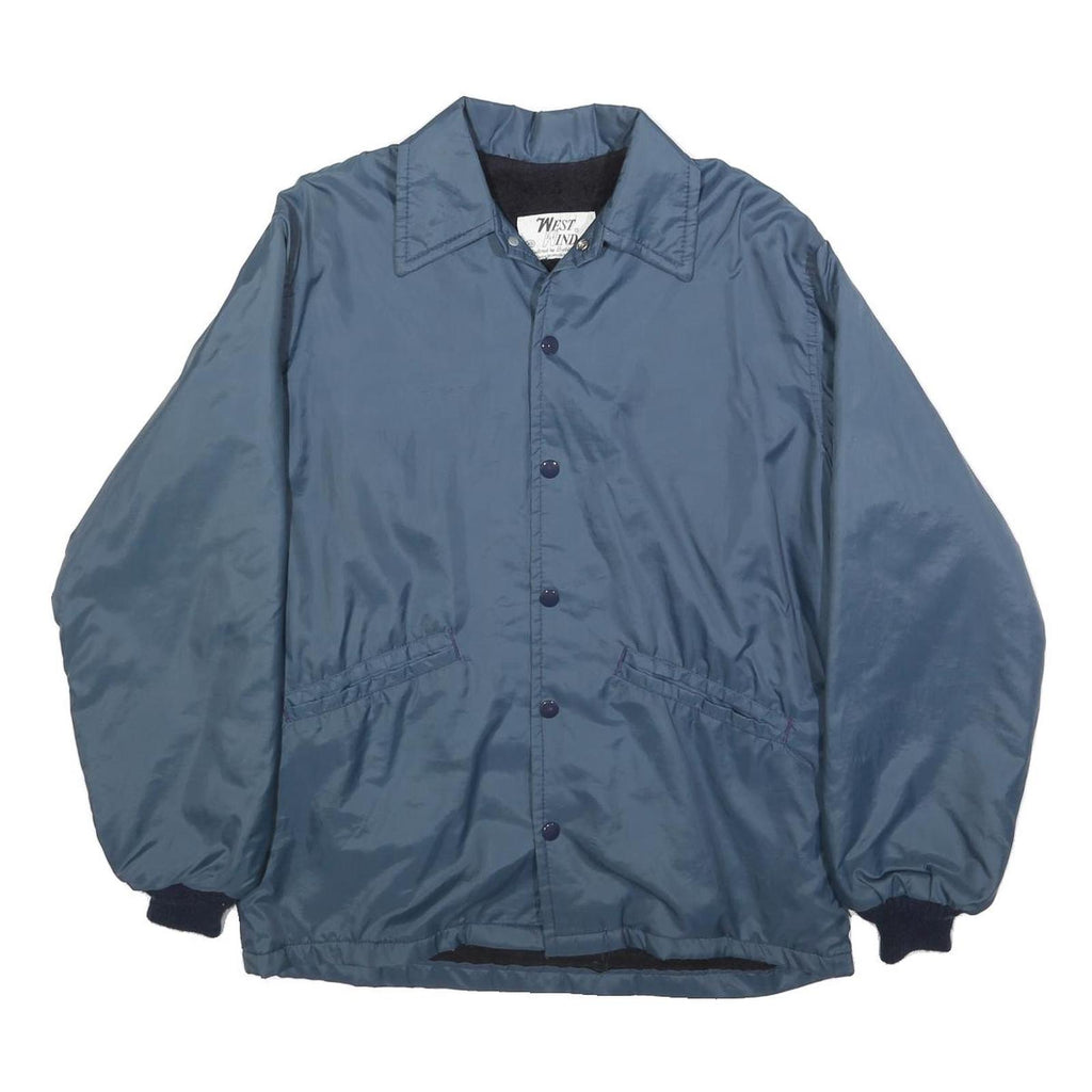 WEST WIND Mens Blue Synthetic Jacket XS Woven Lightweight Zip Closure Casual