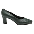 BRUNO MAGLI Womens Green Leather Pumps UK 4.5 Quilted Toe Classic Stylish