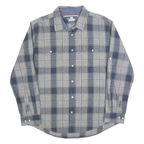 TOMMY HILFIGER Mens Blue & Grey Check Shirt XL Classic Fit Button Down Casual