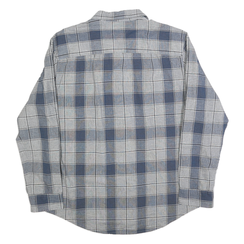 TOMMY HILFIGER Mens Blue & Grey Check Shirt XL Classic Fit Button Down Casual