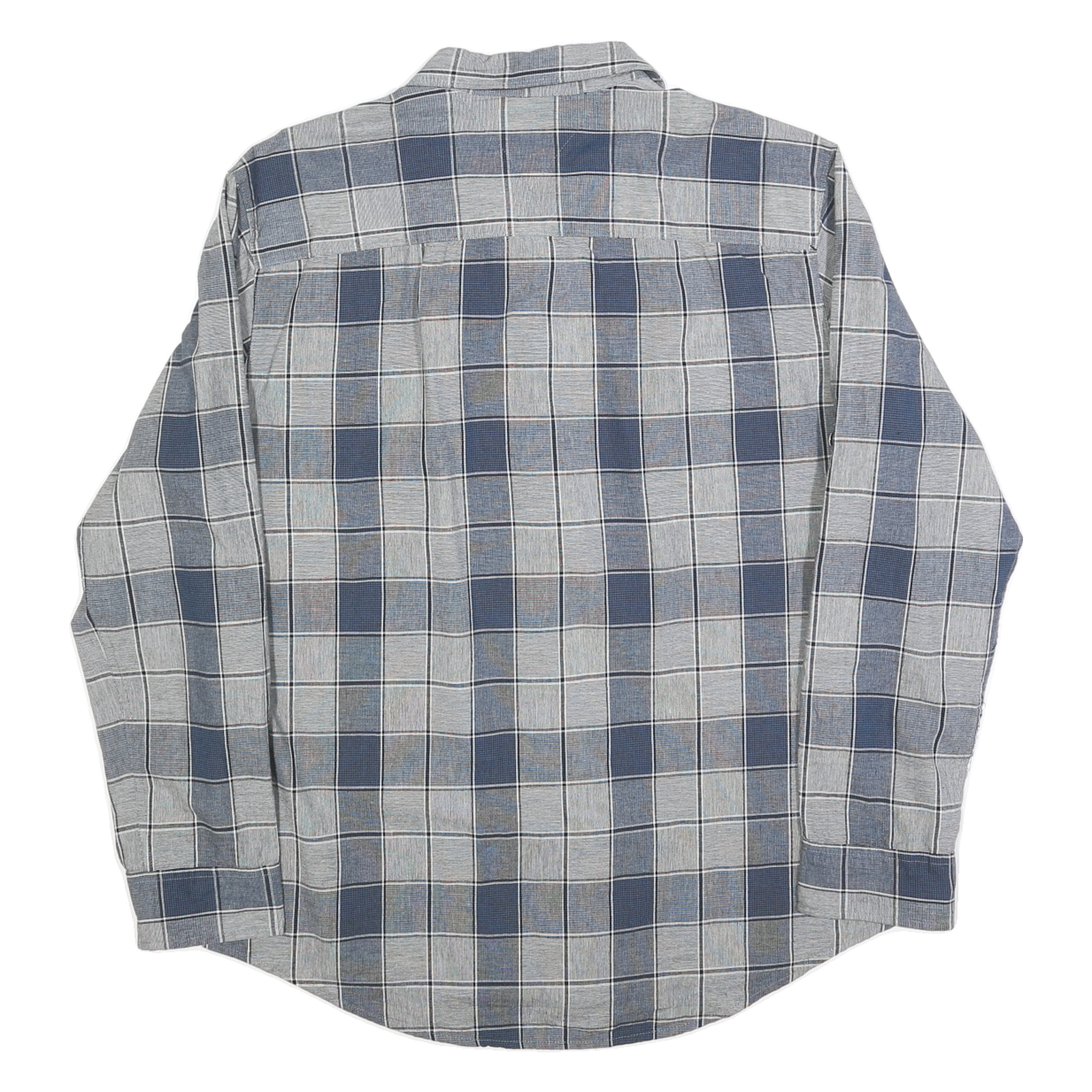 TOMMY HILFIGER Mens Blue & Grey Check Shirt XL Classic Fit Button Down Casual