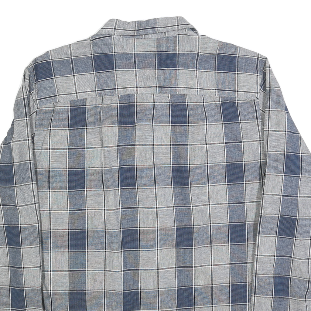 TOMMY HILFIGER Mens Blue & Grey Check Shirt XL Classic Fit Button Down Casual