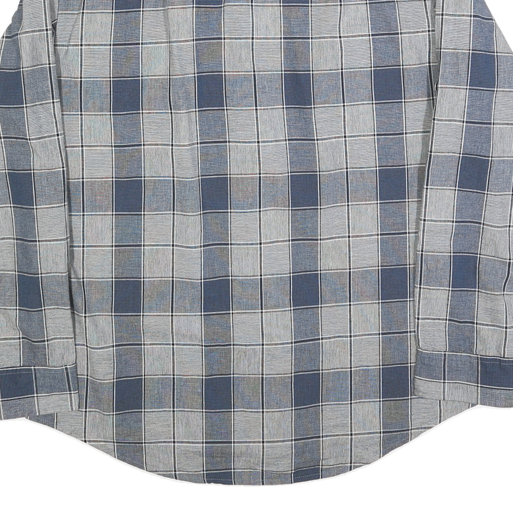 TOMMY HILFIGER Mens Blue & Grey Check Shirt XL Classic Fit Button Down Casual