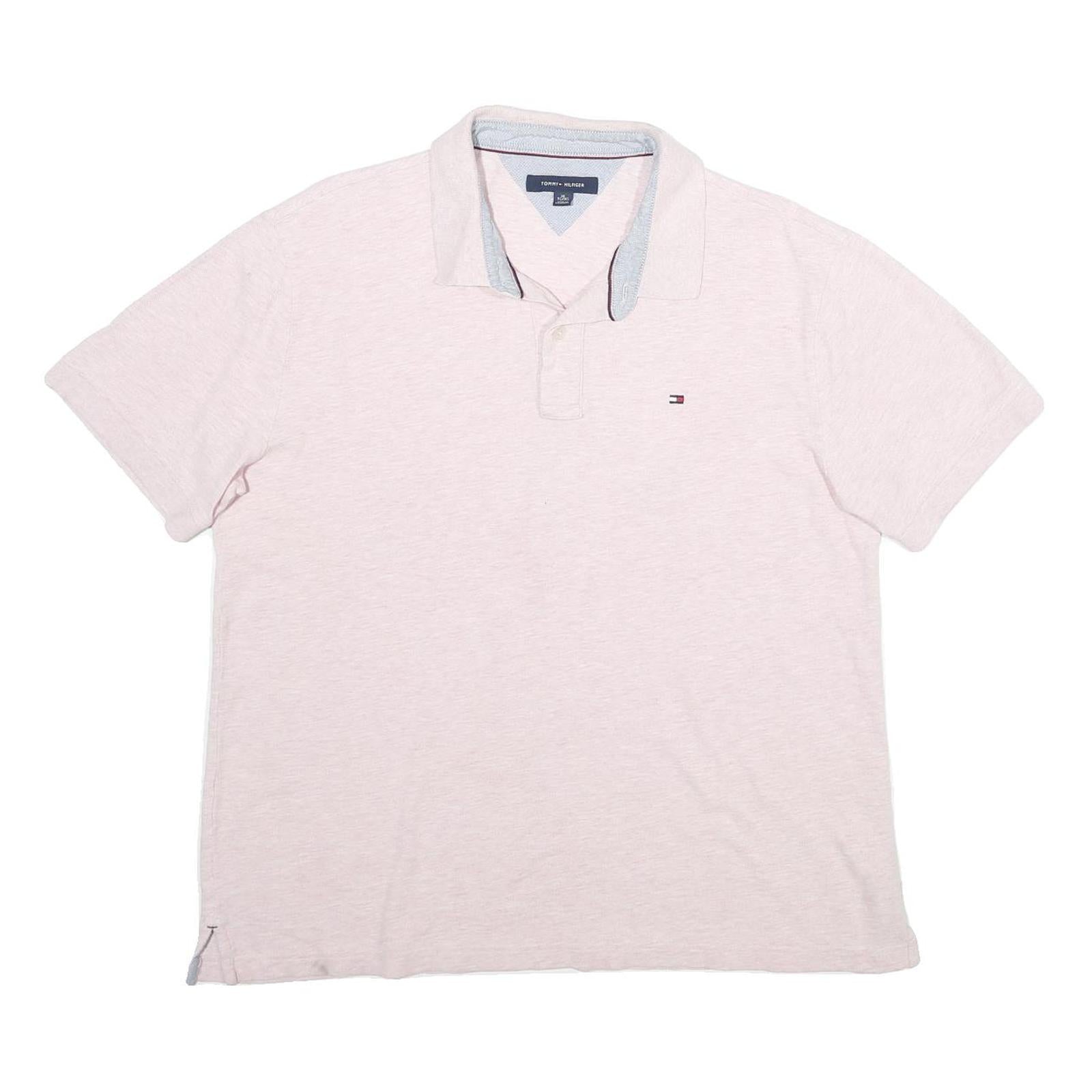 TOMMY HILFIGER Mens White Polo Shirt XL Cotton Short Sleeve Classic Fit