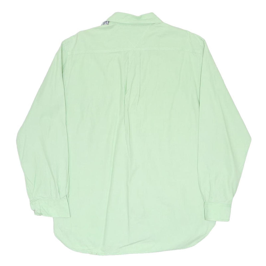 TOMMY HILFIGER Mens Green Casual Shirt L Cotton Long Sleeve Button