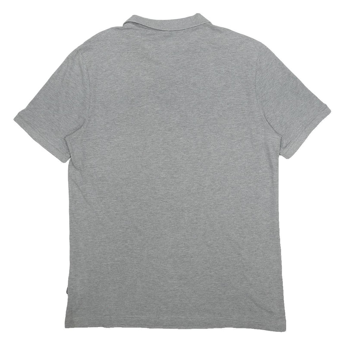PUMA Mens Grey Cotton Blend Short Sleeve Plain L Polo Shirt Logo Embroidered