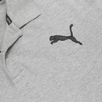 PUMA Mens Grey Cotton Blend Short Sleeve Plain L Polo Shirt Logo Embroidered