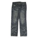 Mens Regular Fit Blue Denim Jeans W34 L33 Cotton Zip Classic Pockets