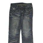 Mens Regular Fit Blue Denim Jeans W34 L33 Cotton Zip Classic Pockets