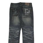 Mens Regular Fit Blue Denim Jeans W34 L33 Cotton Zip Classic Pockets