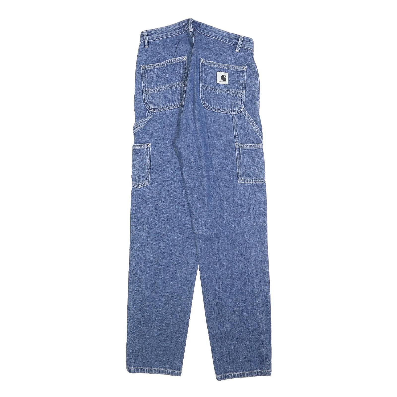 CARHARTT Womens Regular Fit Straight Blue Denim Jeans W25 L30 Workwear