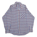 HANCO Mens Blue & Red Check Shirt L Cotton Long Sleeve Casual Button Up