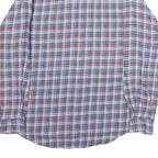 HANCO Mens Blue & Red Check Shirt L Cotton Long Sleeve Casual Button Up