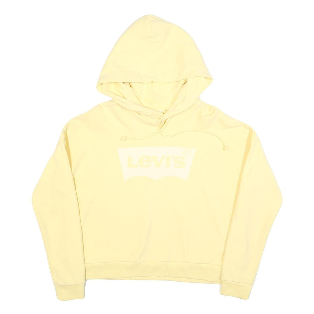 LEVI'S Womens Cream Hoodie XS Cotton Blend Casual Pullover