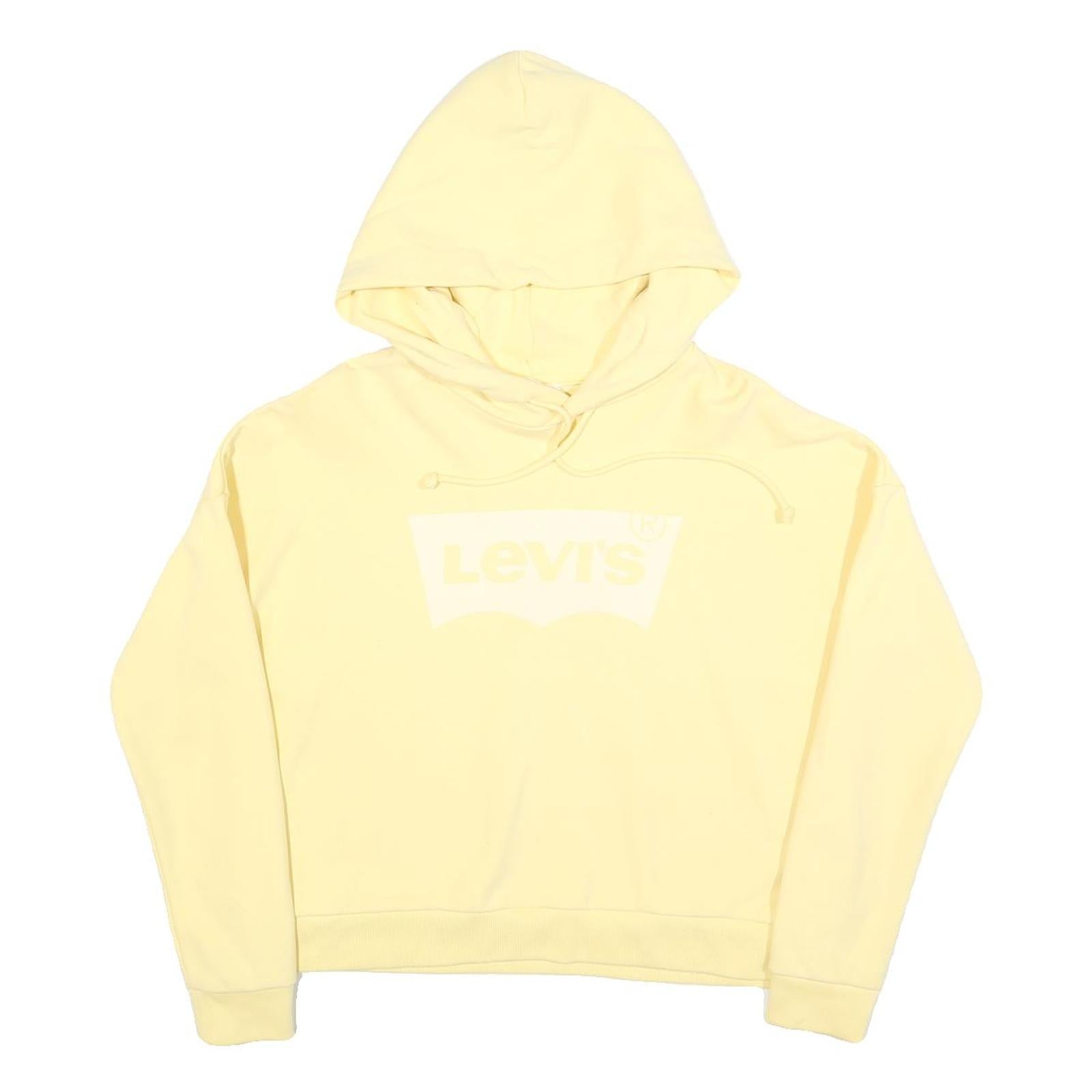 LEVI'S Womens Cream Hoodie XS Cotton Blend Casual Pullover
