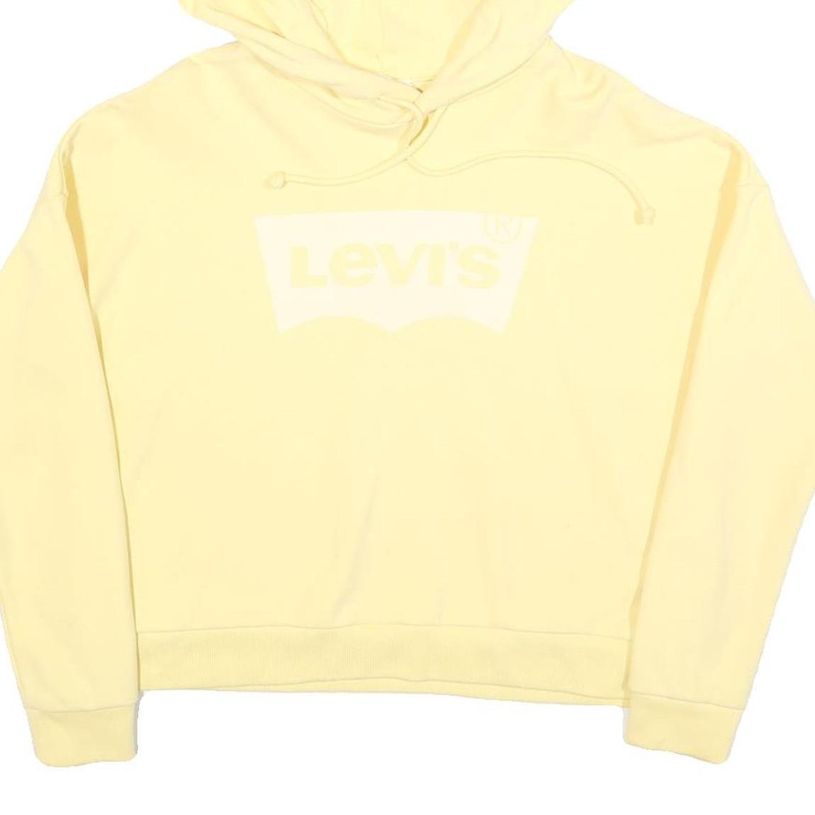 LEVI'S Womens Cream Hoodie XS Cotton Blend Casual Pullover