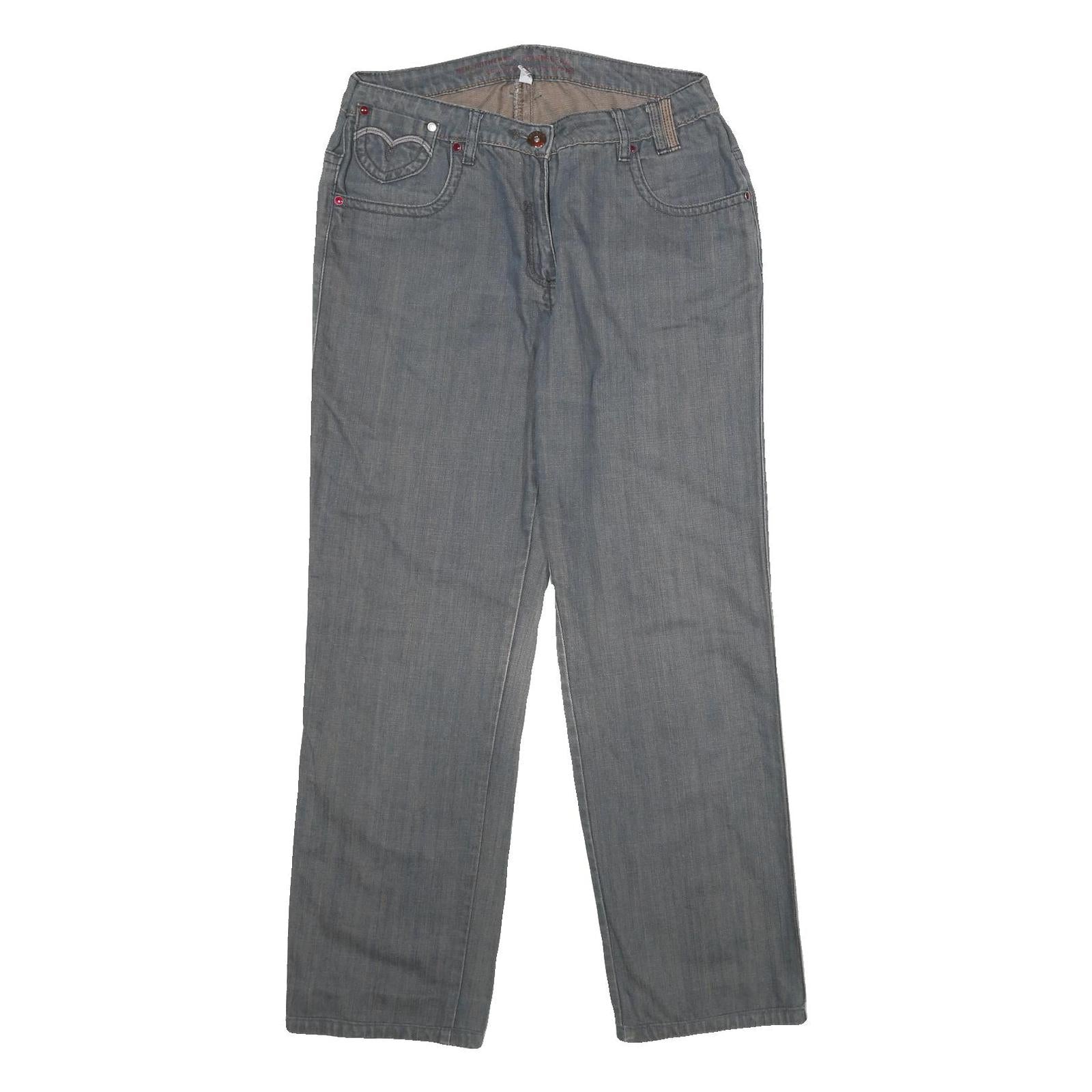 STOOKER JEANS Womens Relaxed Grey Denim W32 L30 Casual Cotton Zip