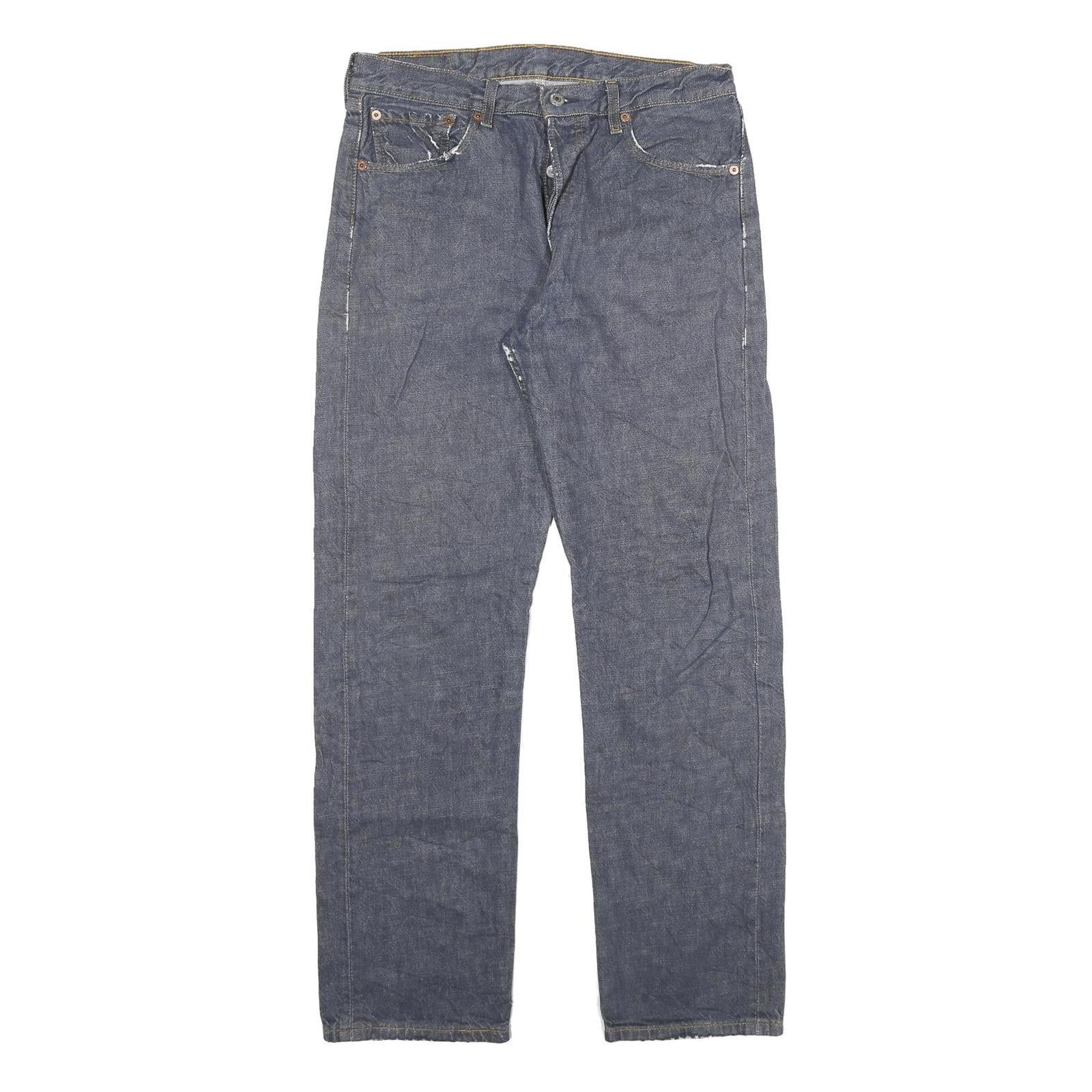 LEVI'S 501 Mens Jeans Blue Regular Straight Denim Medium W30 L30 Button Closure