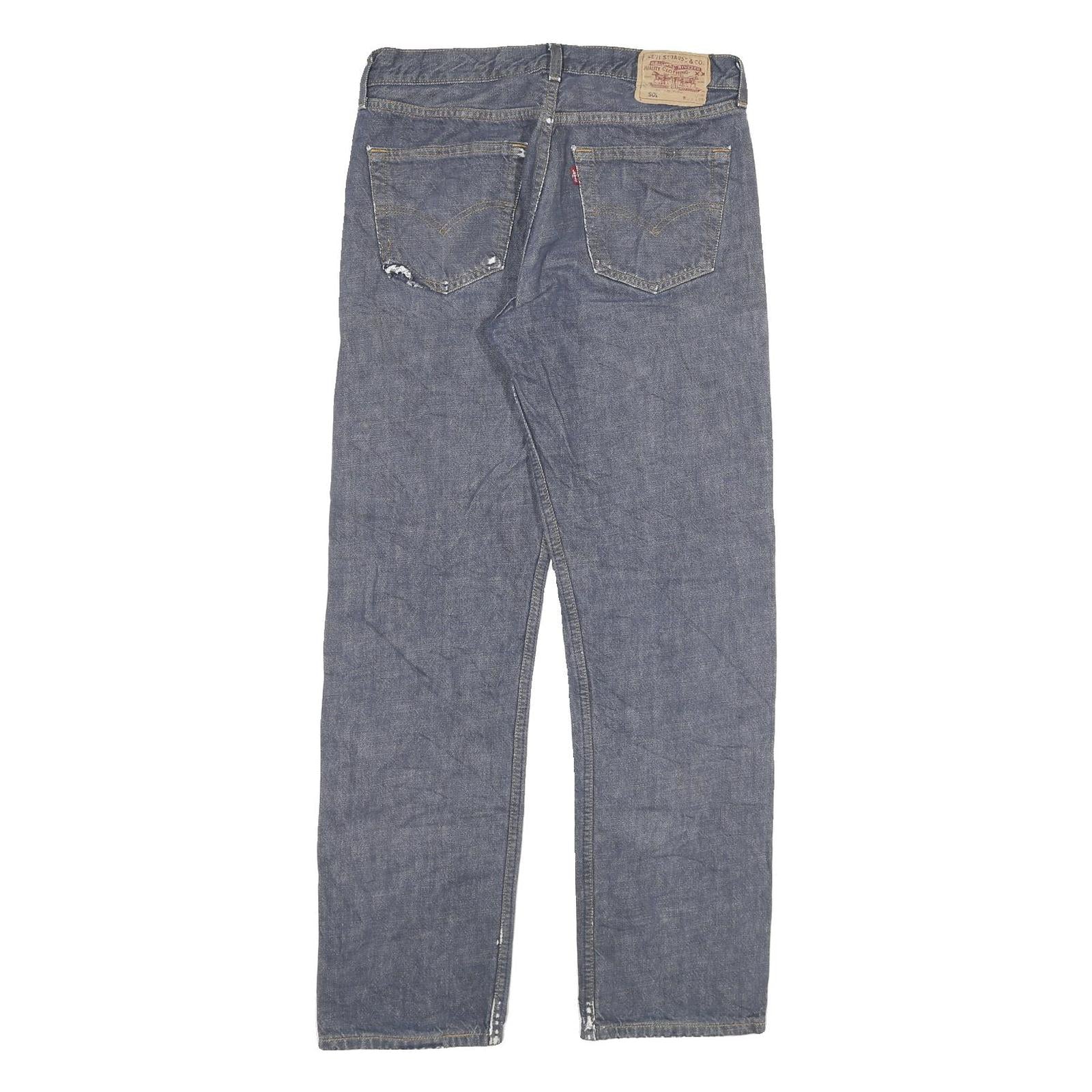 LEVI'S 501 Mens Jeans Blue Regular Straight Denim Medium W30 L30 Button Closure