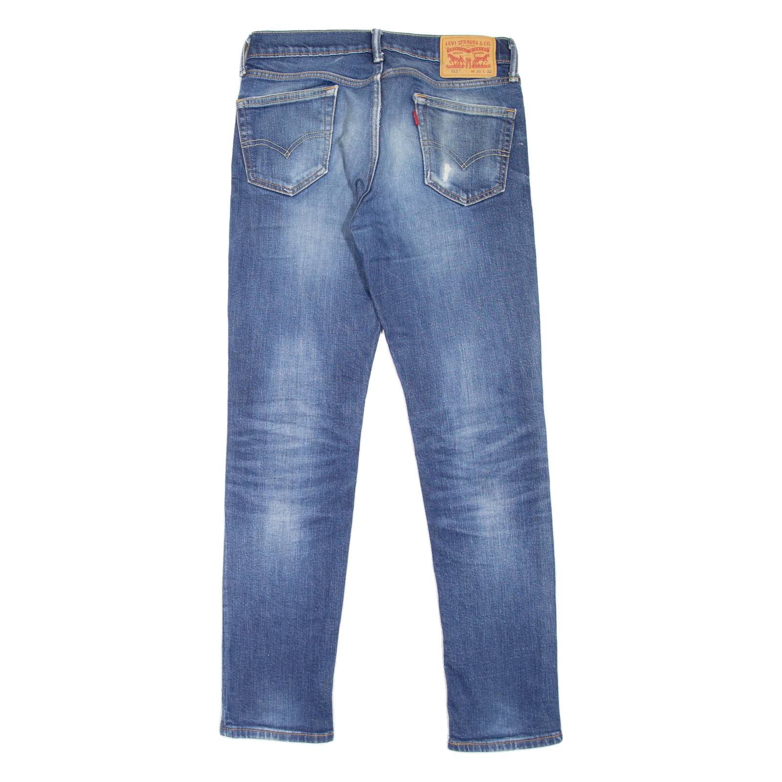 LEVI'S 511 Jeans Mens Blue Slim Straight Stone Wash W30 L32