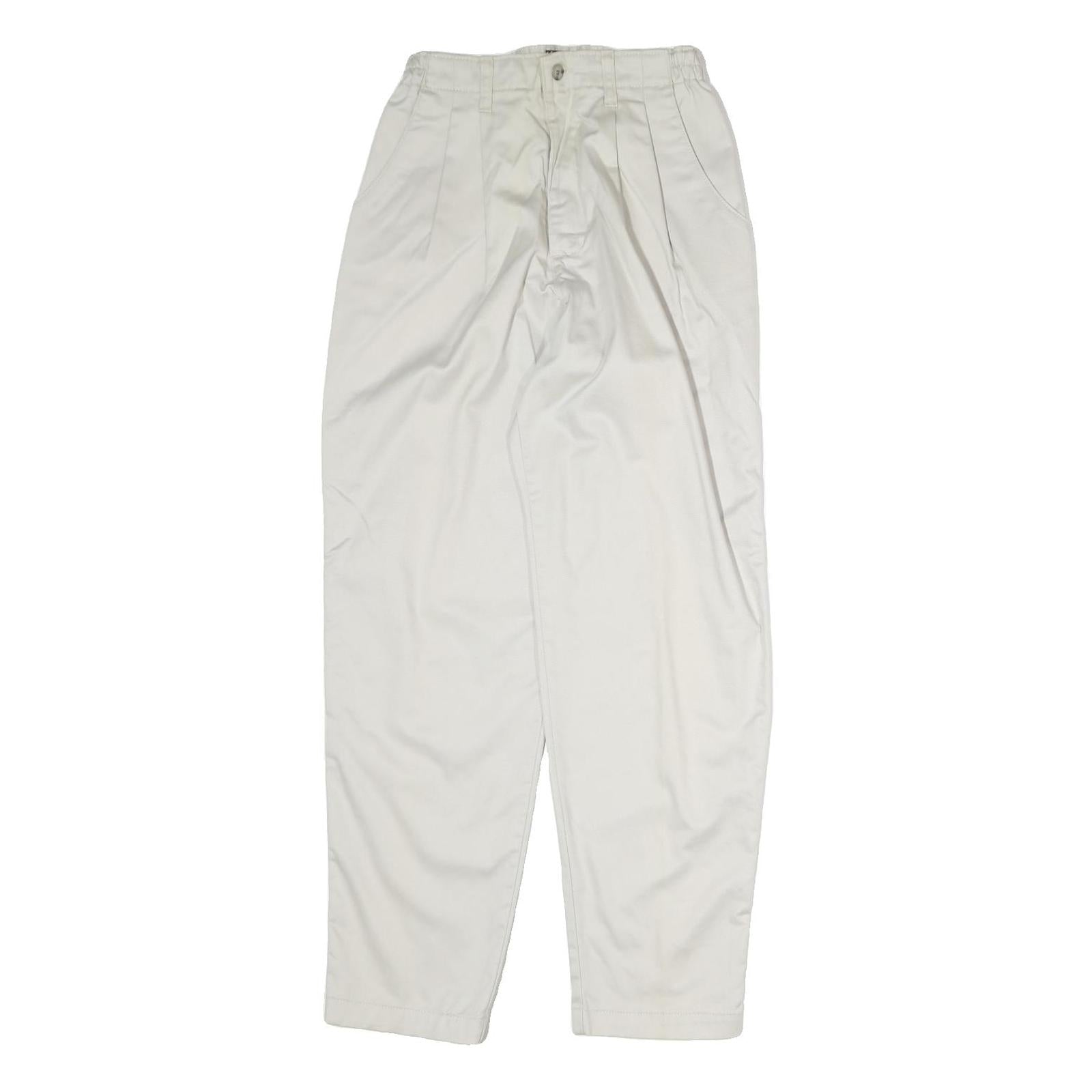 LEE Womens White Regular Fit Straight Leg Trousers Cotton W25 L29 Casual Zip