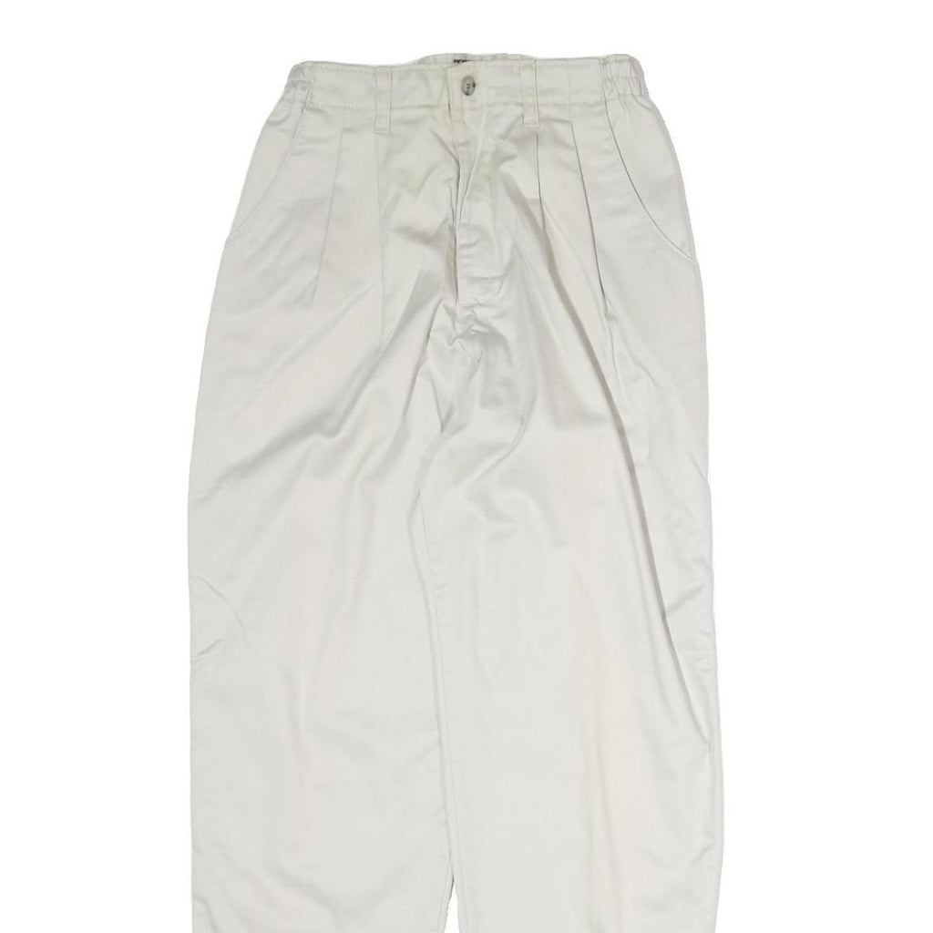 LEE Womens White Regular Fit Straight Leg Trousers Cotton W25 L29 Casual Zip