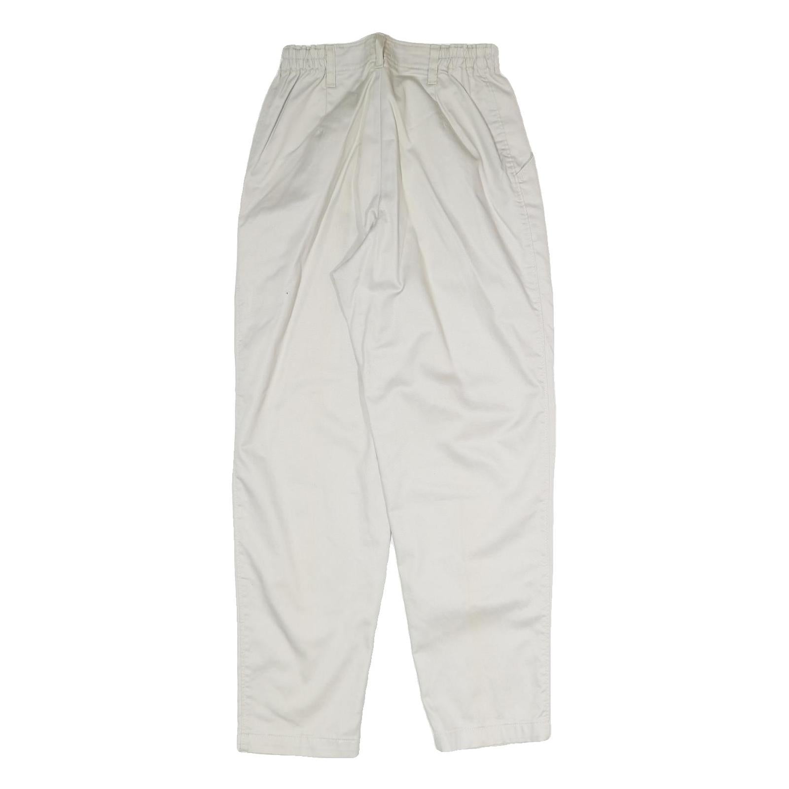 LEE Womens White Regular Fit Straight Leg Trousers Cotton W25 L29 Casual Zip