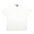 TOMMY JEANS Mens White Shirt M Cotton Casual Short Sleeve Pocket Logo