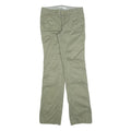 TOMMY HILFIGER Womens Cotton Blend Green Regular Straight Trousers W28 L33