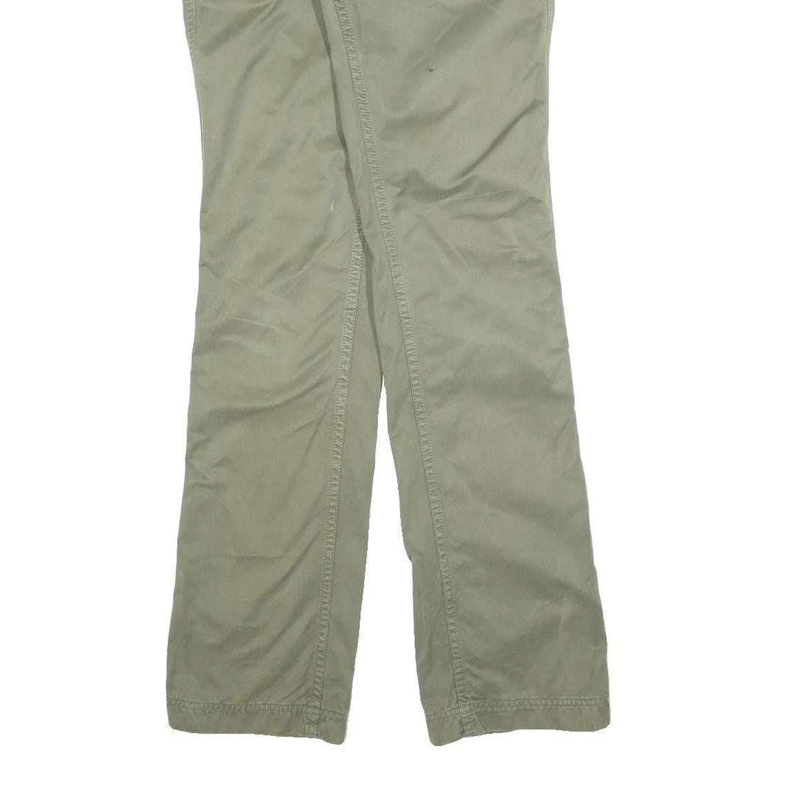 TOMMY HILFIGER Womens Cotton Blend Green Regular Straight Trousers W28 L33