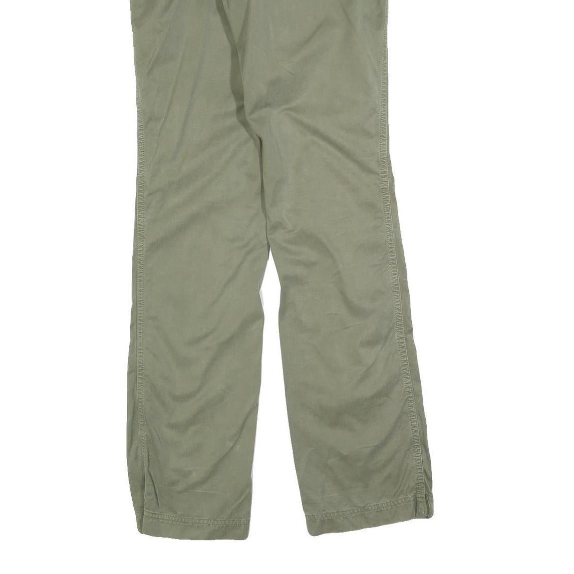 TOMMY HILFIGER Womens Cotton Blend Green Regular Straight Trousers W28 L33